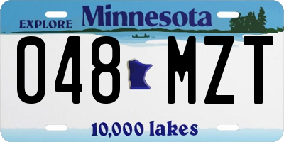 MN license plate 048MZT