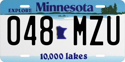 MN license plate 048MZU