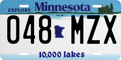 MN license plate 048MZX
