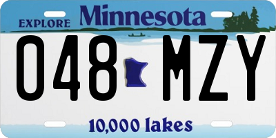 MN license plate 048MZY