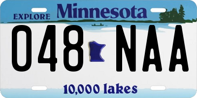 MN license plate 048NAA