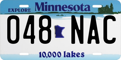 MN license plate 048NAC