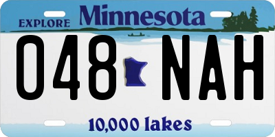 MN license plate 048NAH
