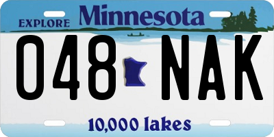 MN license plate 048NAK