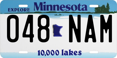 MN license plate 048NAM