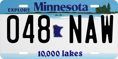 MN license plate 048NAW