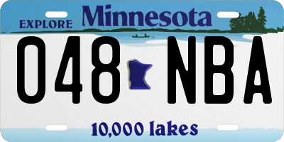 MN license plate 048NBA