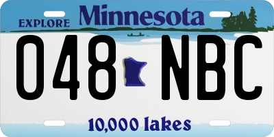 MN license plate 048NBC