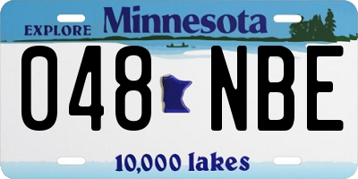 MN license plate 048NBE