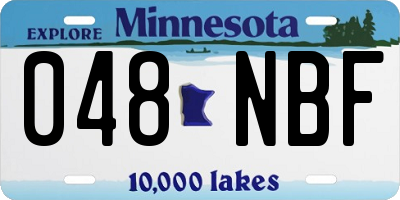 MN license plate 048NBF