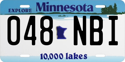 MN license plate 048NBI