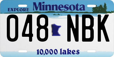 MN license plate 048NBK