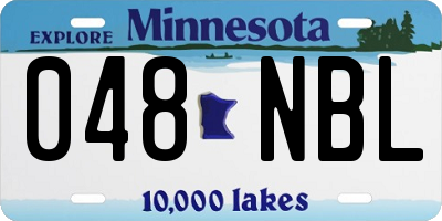 MN license plate 048NBL