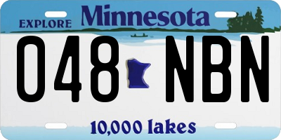 MN license plate 048NBN