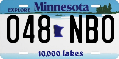 MN license plate 048NBO