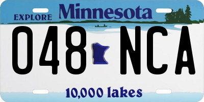 MN license plate 048NCA
