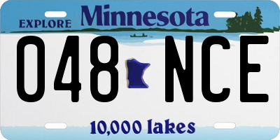 MN license plate 048NCE