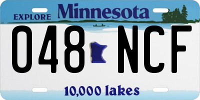 MN license plate 048NCF