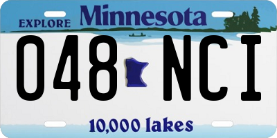 MN license plate 048NCI