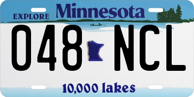 MN license plate 048NCL