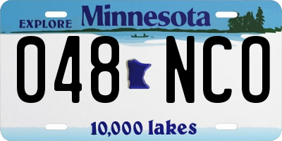 MN license plate 048NCO
