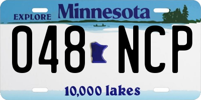 MN license plate 048NCP
