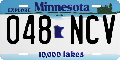 MN license plate 048NCV
