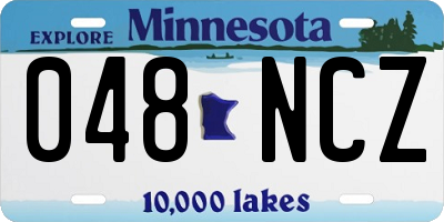 MN license plate 048NCZ