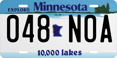 MN license plate 048NOA