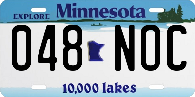 MN license plate 048NOC