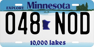 MN license plate 048NOD