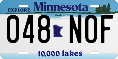 MN license plate 048NOF