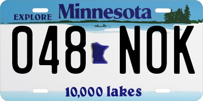 MN license plate 048NOK
