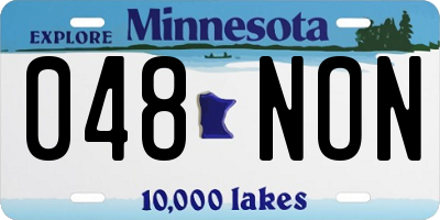 MN license plate 048NON