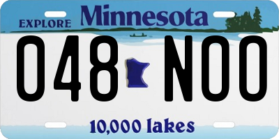 MN license plate 048NOO