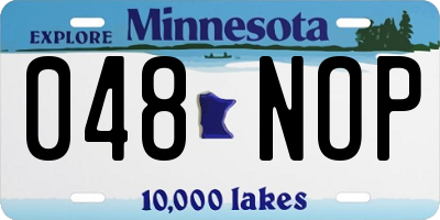 MN license plate 048NOP