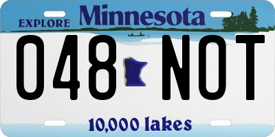 MN license plate 048NOT