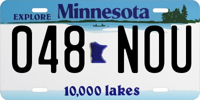 MN license plate 048NOU