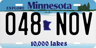 MN license plate 048NOV