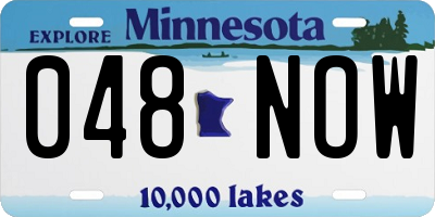 MN license plate 048NOW