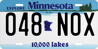 MN license plate 048NOX