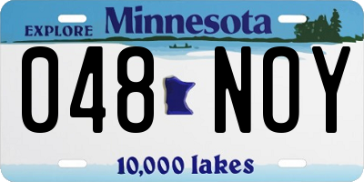 MN license plate 048NOY
