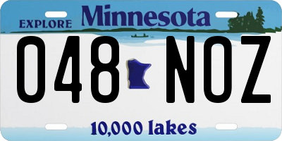 MN license plate 048NOZ