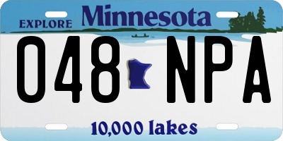 MN license plate 048NPA