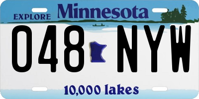 MN license plate 048NYW
