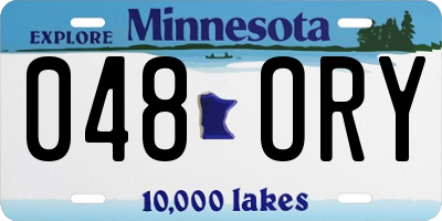MN license plate 048ORY