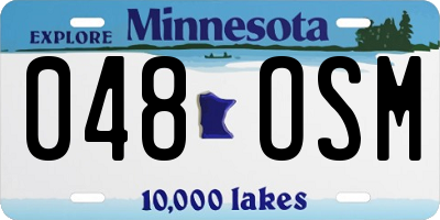 MN license plate 048OSM
