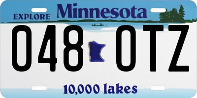 MN license plate 048OTZ