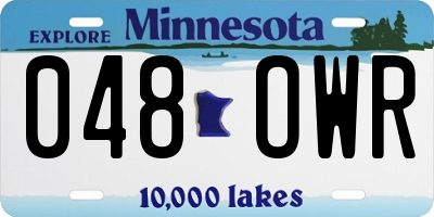 MN license plate 048OWR