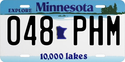 MN license plate 048PHM